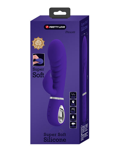Prescott Super Soft Rabbit Silicone Vibrator - Purple-Vibrators-Pretty Love-Andy's Adult World