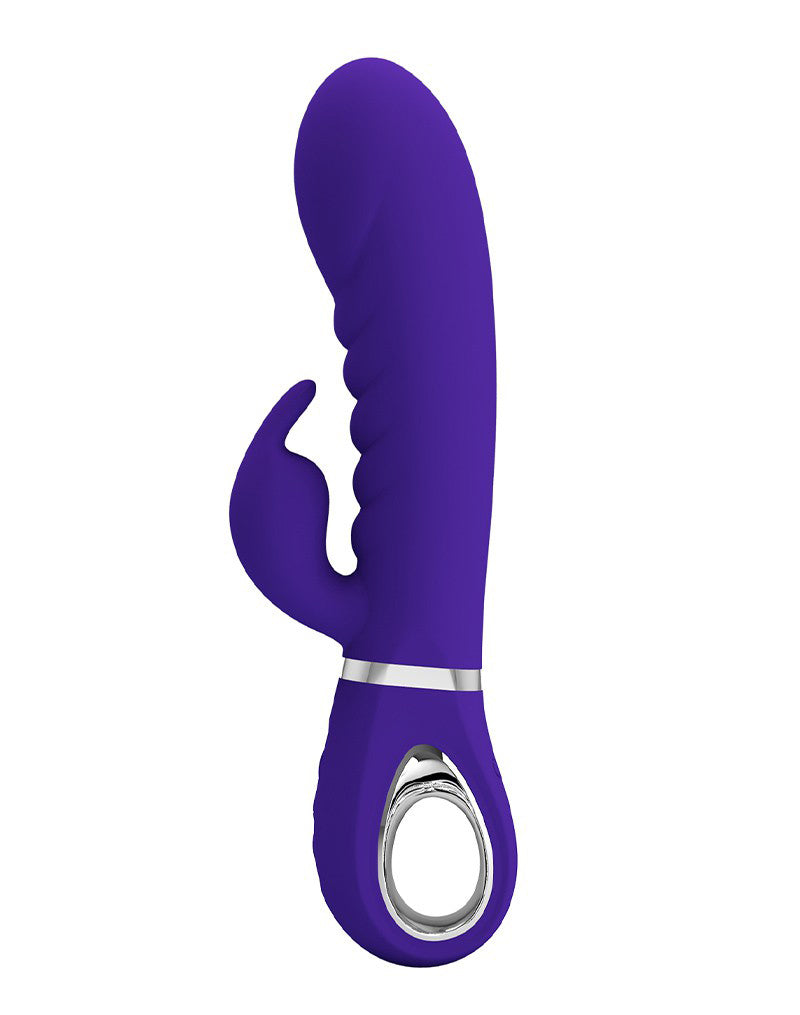 Prescott Super Soft Rabbit Silicone Vibrator - Purple-Vibrators-Pretty Love-Andy's Adult World