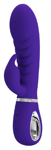 Prescott Super Soft Rabbit Silicone Vibrator - Purple-Vibrators-Pretty Love-Andy's Adult World