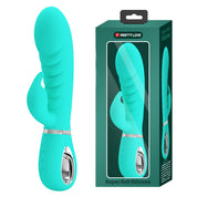 Prescott Super Soft Rabbit Silicone Vibrator - Teal-Vibrators-Pretty Love-Andy's Adult World