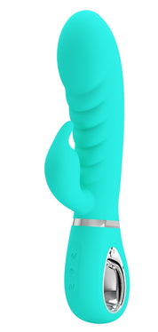 Prescott Super Soft Rabbit Silicone Vibrator - Teal-Vibrators-Pretty Love-Andy's Adult World