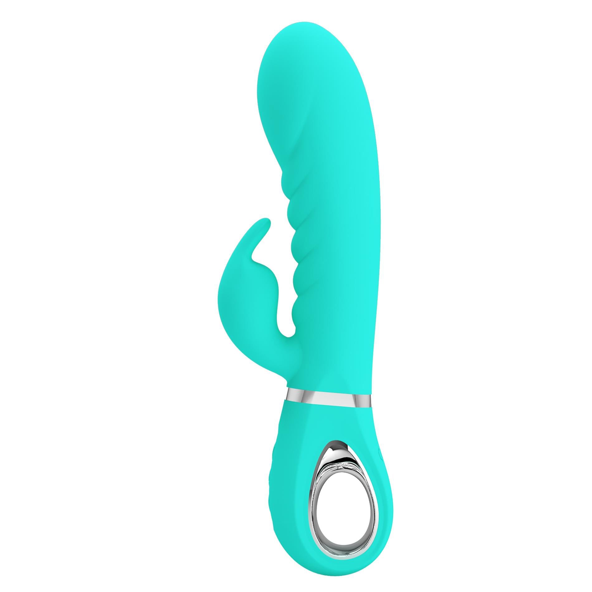 Prescott Super Soft Rabbit Silicone Vibrator - Teal-Vibrators-Pretty Love-Andy's Adult World