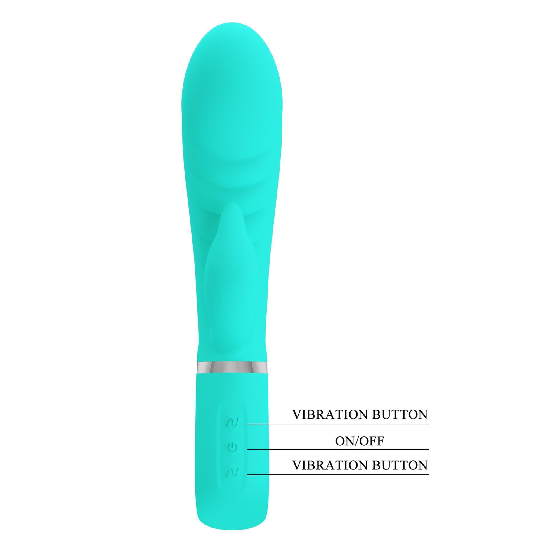 Prescott Super Soft Rabbit Silicone Vibrator - Teal-Vibrators-Pretty Love-Andy's Adult World