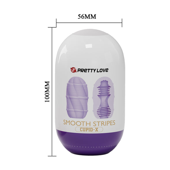 Pretty Love - Smooth Stripes Cupid-X - Purple-Masturbation Aids for Males-Pretty Love-Andy's Adult World