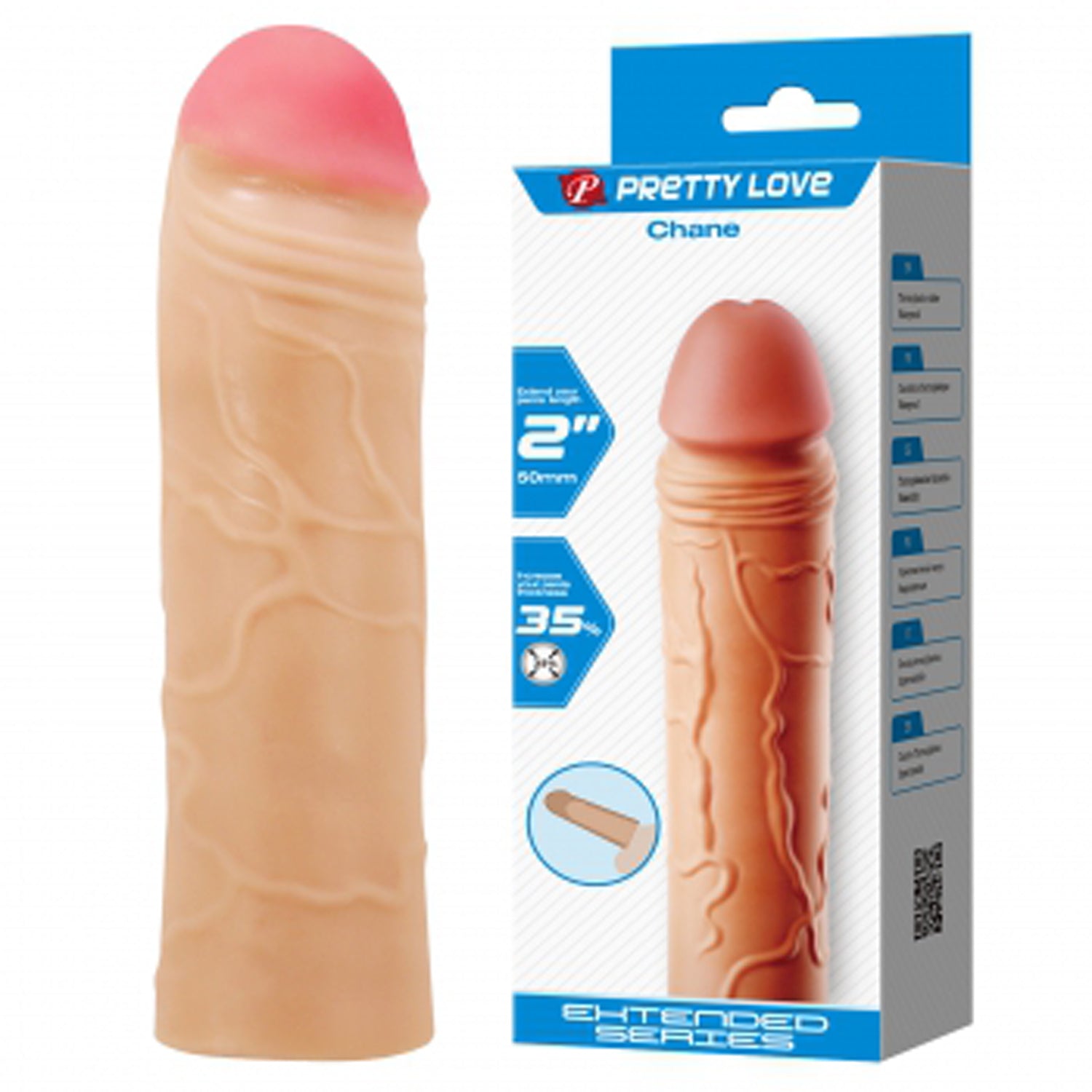 Chane Extended Penis Sleeve - Light-Penis Extension & Sleeves-Pretty Love-Andy's Adult World