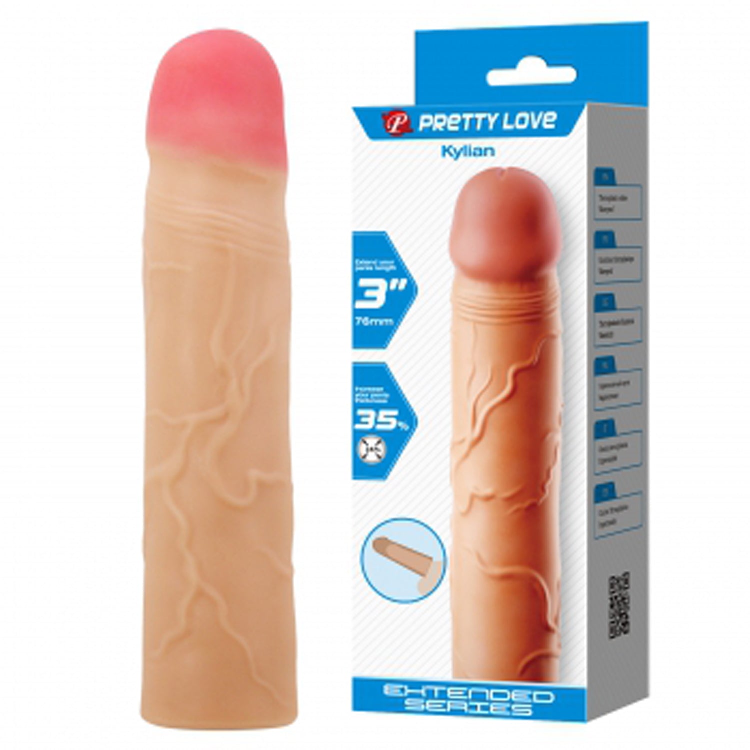 Kylian Extended Penis Sleeve - Light-Penis Extension & Sleeves-Pretty Love-Andy's Adult World