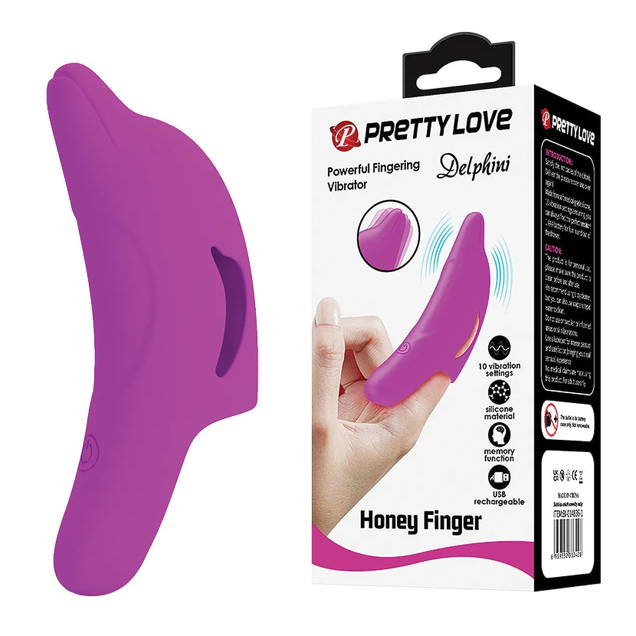 Delphini Dolphin Honey Finger Vibrator - Fuchsia-Vibrators-Pretty Love-Andy's Adult World