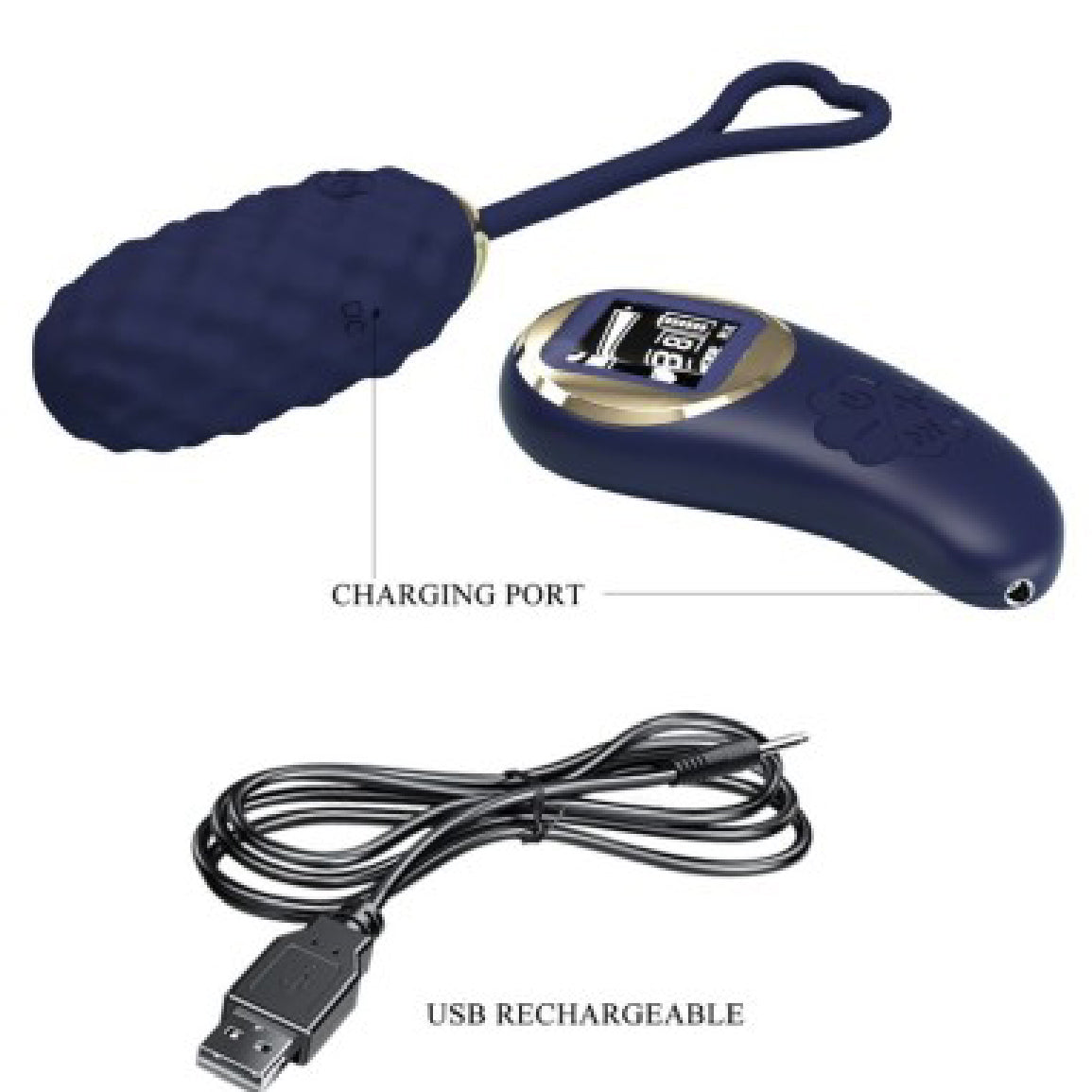 Vivian Remote Control Vibrating Egg - Blue-Vibrators-Pretty Love-Andy's Adult World