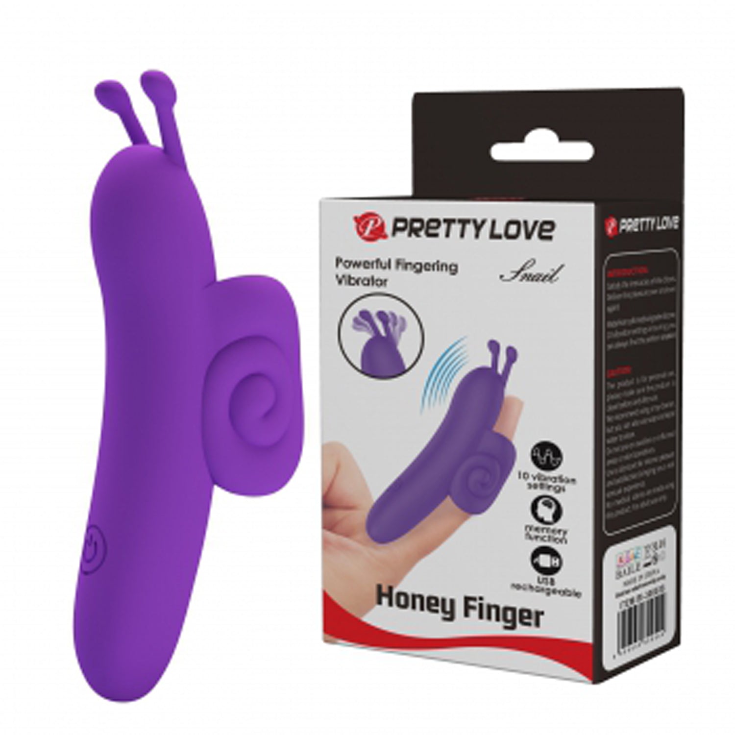 Snail Honey Finger Vibrator - Purple-Vibrators-Pretty Love-Andy's Adult World