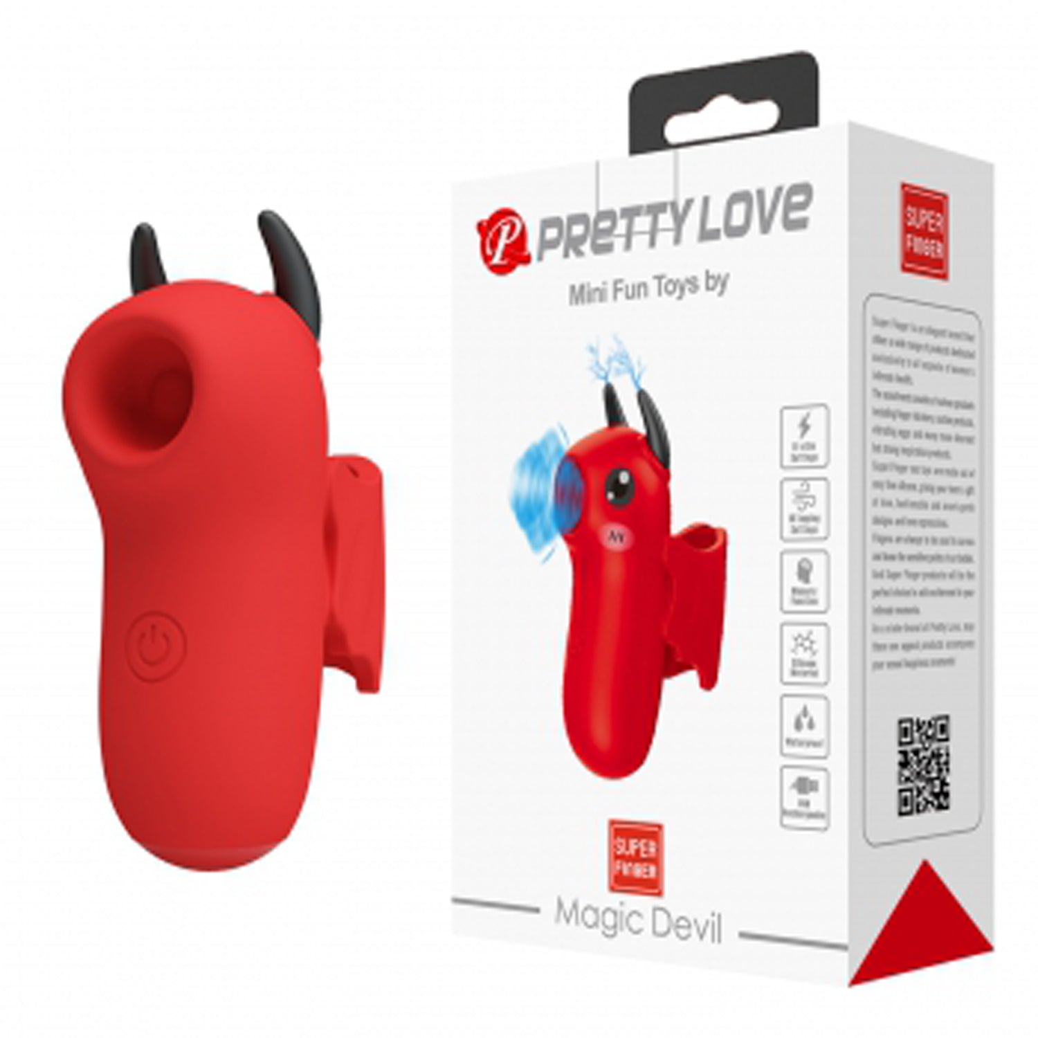 Magic Devil Finger Vibrator - Red-Vibrators-Pretty Love-Andy's Adult World