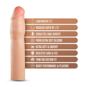 Performance Plus 1.5 Inch Silicone Penis Xtender - Beige-Penis Extension & Sleeves-Blush-Andy's Adult World