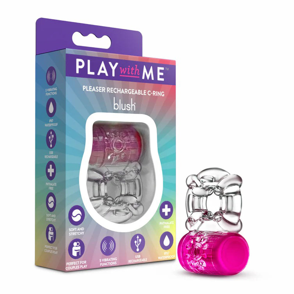 Play With Me Pleaser Rechargeable C-Ring Pink-Cockrings-Blush-Andy's Adult World