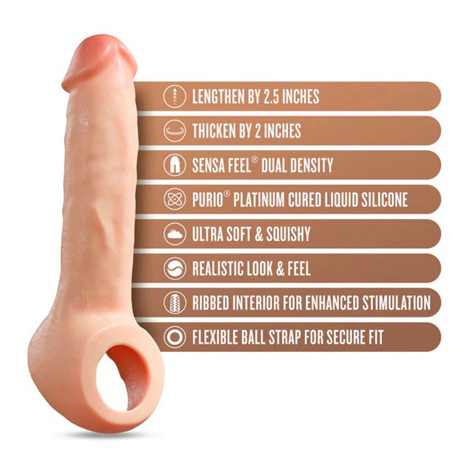 Performance Plus Thrive 2.5 Inch Silicone Penis Xtender - Beige-Penis Extension & Sleeves-Blush-Andy's Adult World