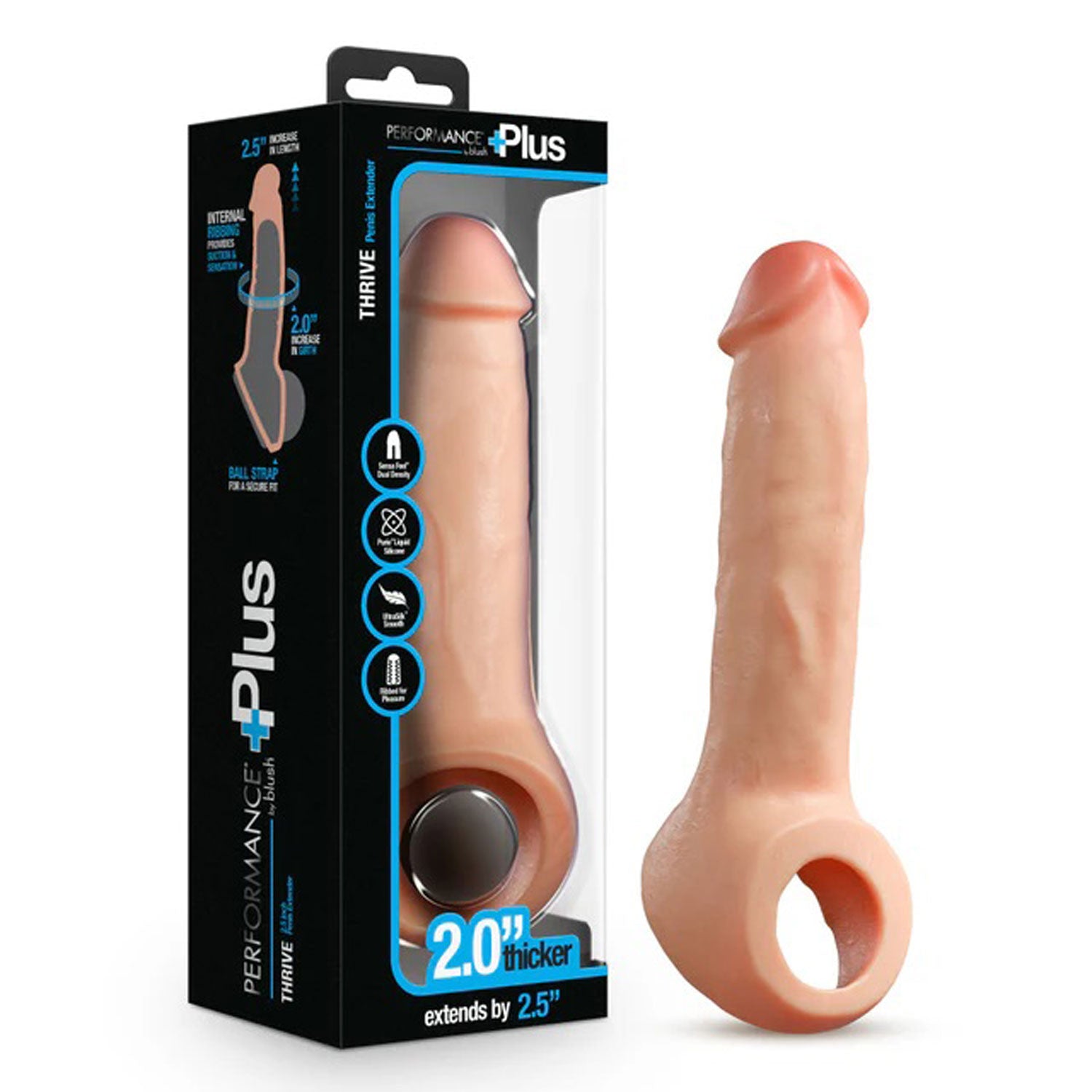 Performance Plus Thrive 2.5 Inch Silicone Penis Xtender - Beige-Penis Extension & Sleeves-Blush-Andy's Adult World