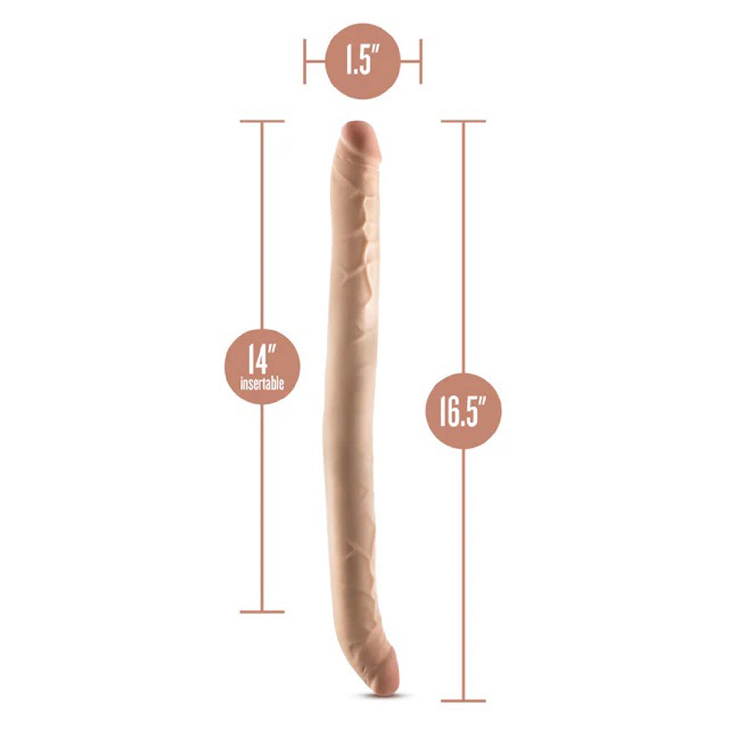 Dr. Skin Plus - 16.5” Posable Double Dong - Beige-Dildos & Dongs-Blush-Andy's Adult World