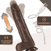 Dr. Skin Silicone - Dr. Murphy - 8 Inch Thrusting Dildo - Chocolate-Dildos & Dongs-Blush-Andy's Adult World