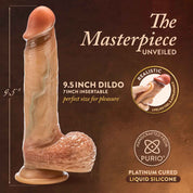 Renaissance - Raphael - 9.5 Inch Sliding Foreskin Dildo With Squeezable Balls - Tan-Dildos & Dongs-Blush-Andy's Adult World