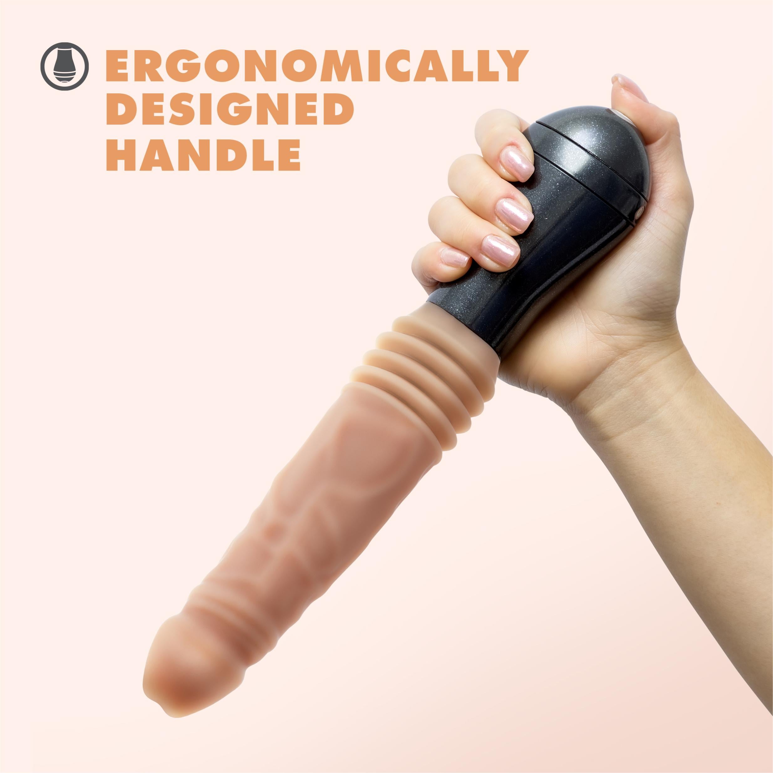 Dr. Skin Silicone - Dr. Knight - Thrusting Gyrating Vibrating Dildo - Beige-Vibrators-Blush-Andy's Adult World