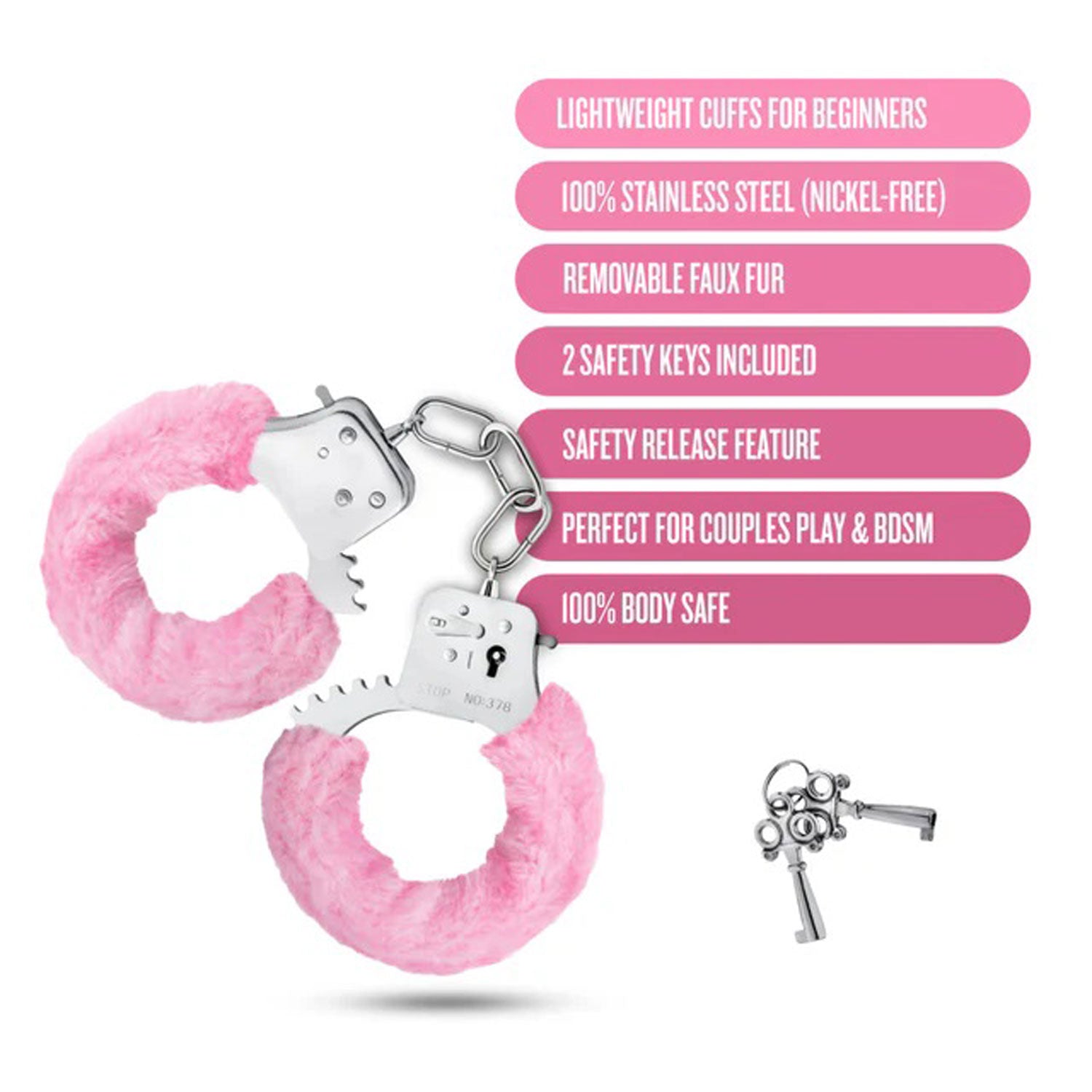 Temptasia Beginner Cuffs Pink-Bondage & Fetish Toys-Blush-Andy's Adult World