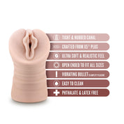 Enlust - Destini - Vibrating Stroker - Beige-Masturbation Aids for Males-Blush-Andy's Adult World