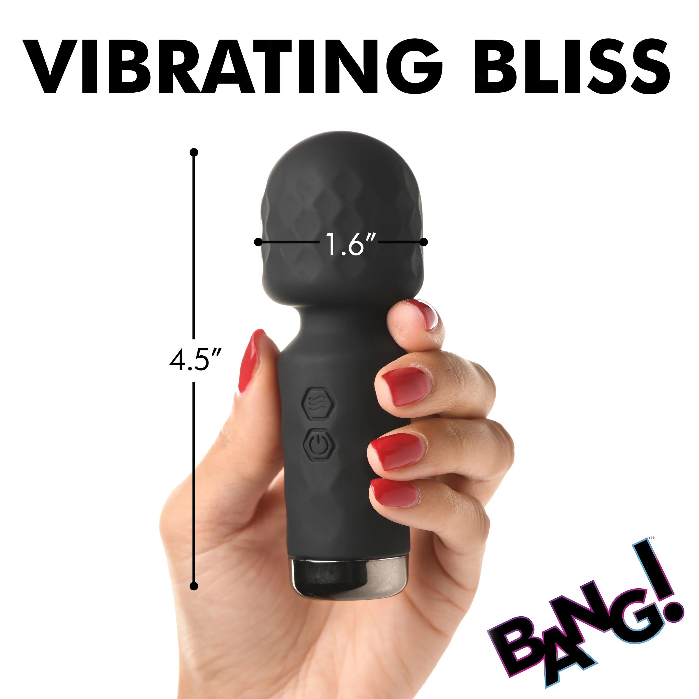 10x Mini Silicone Wand - Black-Vibrators-XR Brands Bang-Andy's Adult World