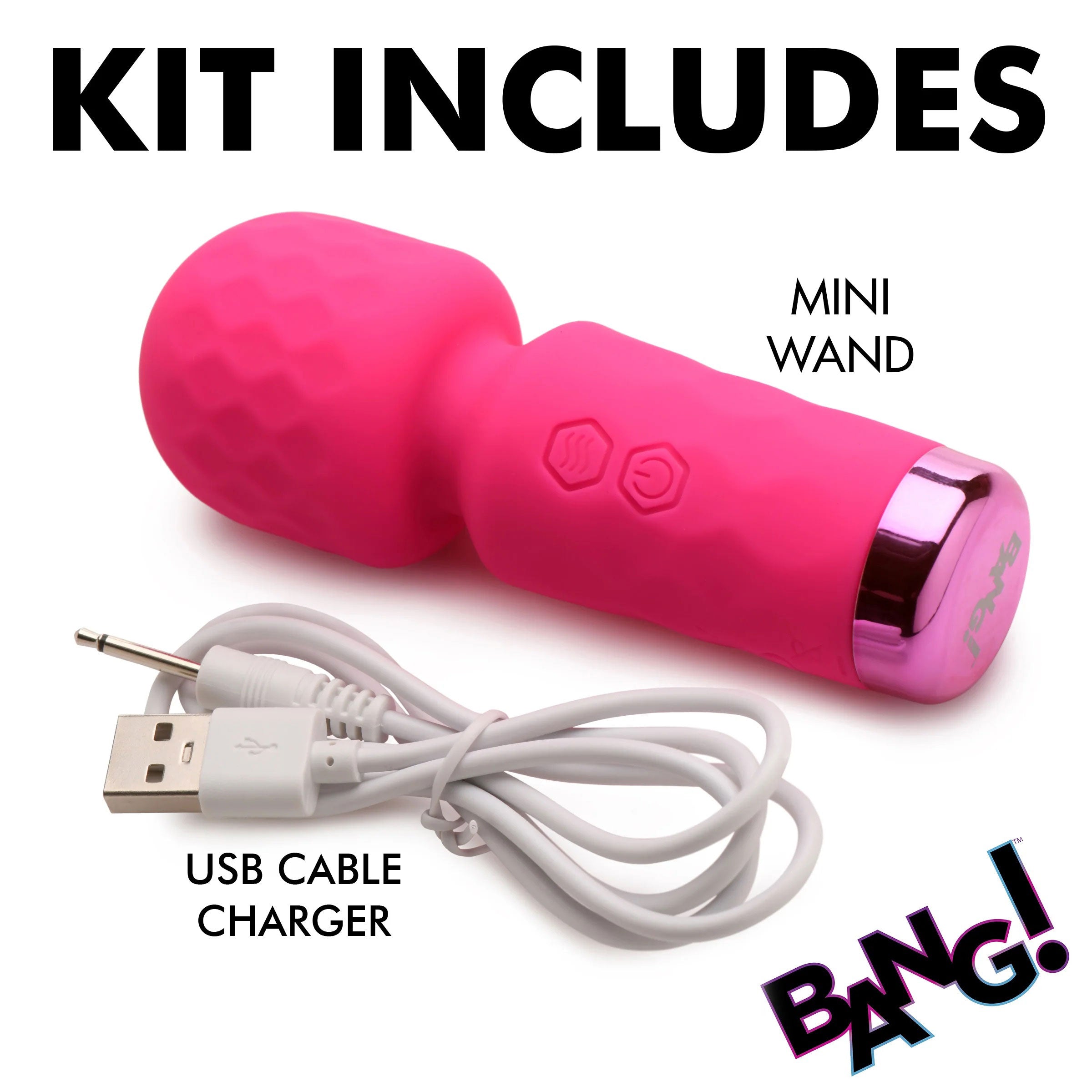 10x Mini Silicone Wand - Pink-Vibrators-XR Brands Bang-Andy's Adult World