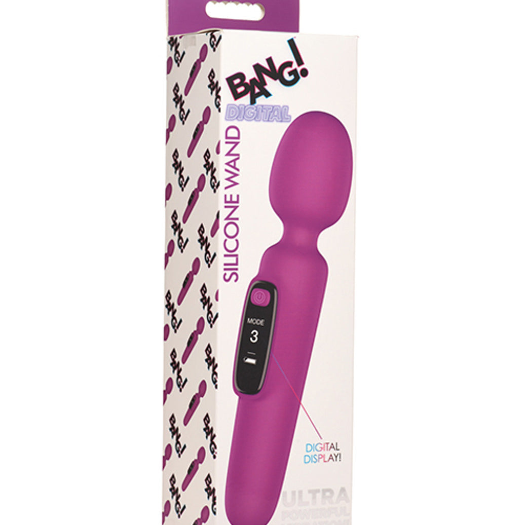 Bang Digital Silicone Wand - Purple-Vibrators-XR Brands Bang-Andy's Adult World