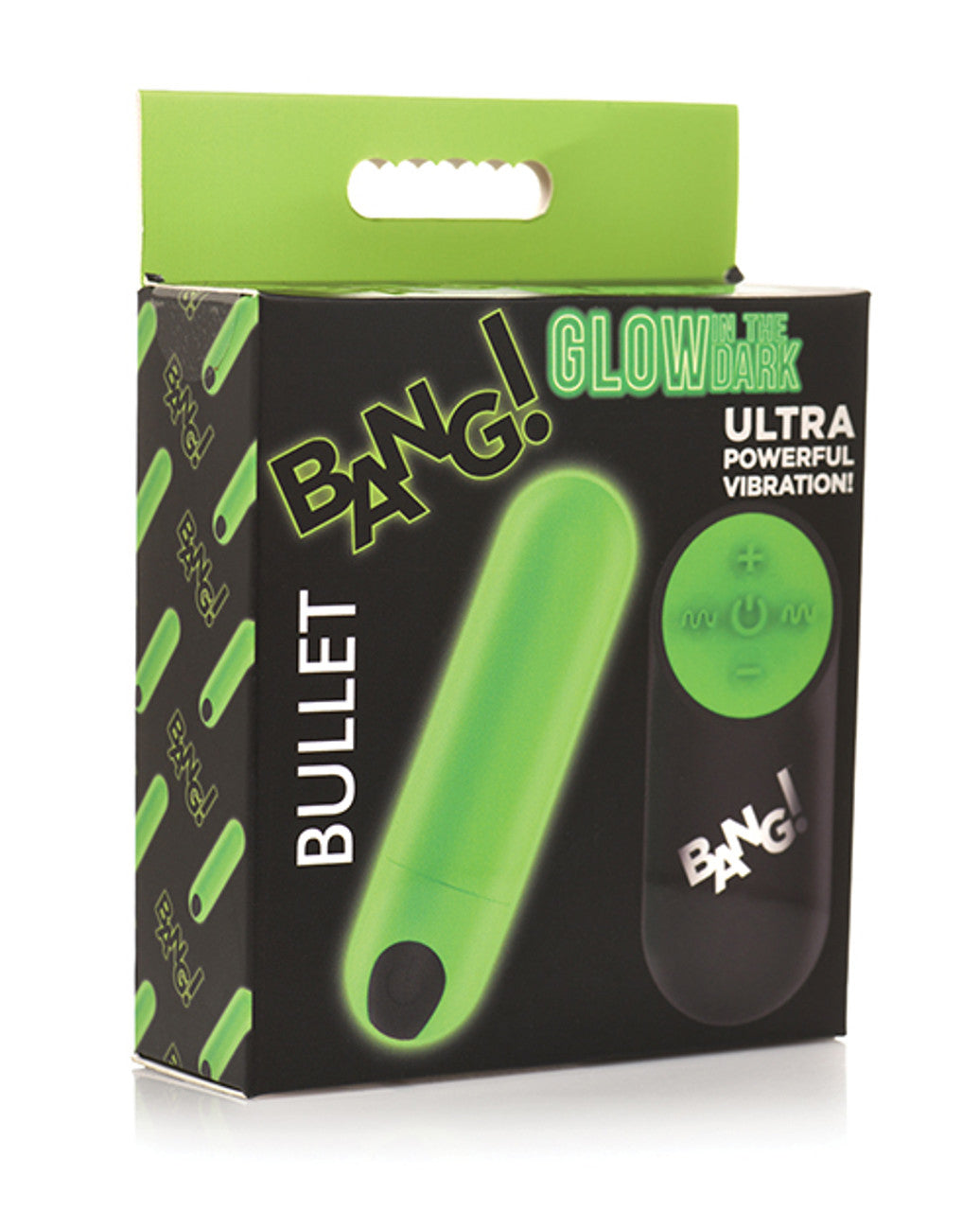 Glow in the Dark Bullet With Remote - Green-Clit Stimulators-XR Brands Bang-Andy's Adult World