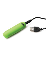 Glow in the Dark Bullet With Remote - Green-Clit Stimulators-XR Brands Bang-Andy's Adult World