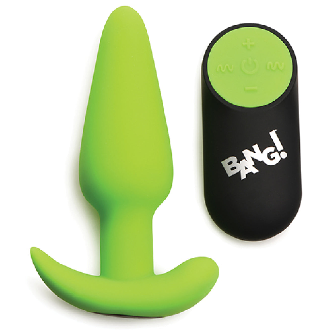 Glow in the Dark Butt Plug With Remote - Green-Anal Toys & Stimulators-XR Brands Bang-Andy's Adult World