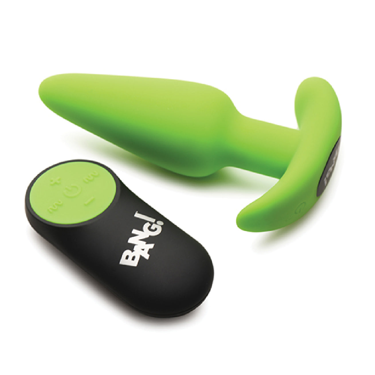 Glow in the Dark Butt Plug With Remote - Green-Anal Toys & Stimulators-XR Brands Bang-Andy's Adult World