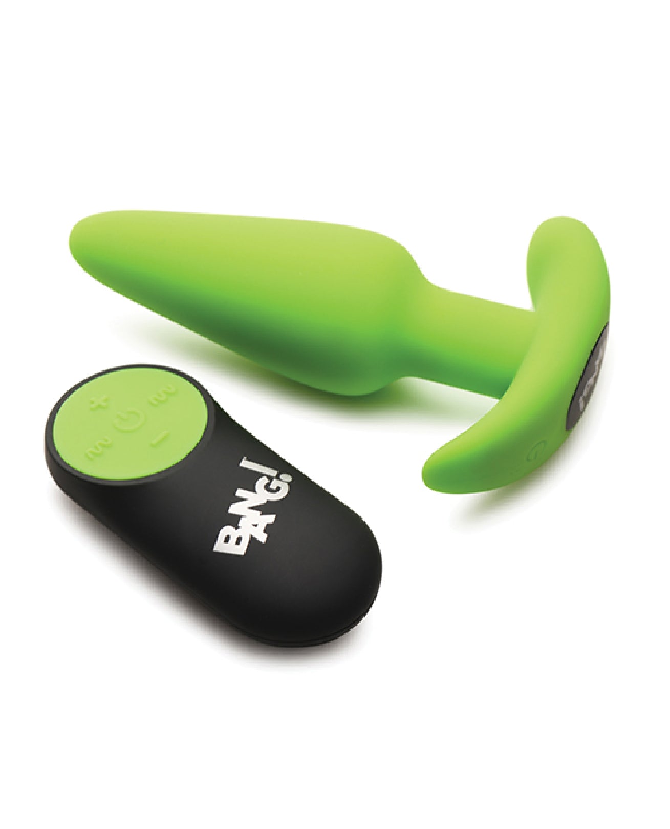 Glow in the Dark Butt Plug With Remote - Green-Anal Toys & Stimulators-XR Brands Bang-Andy's Adult World