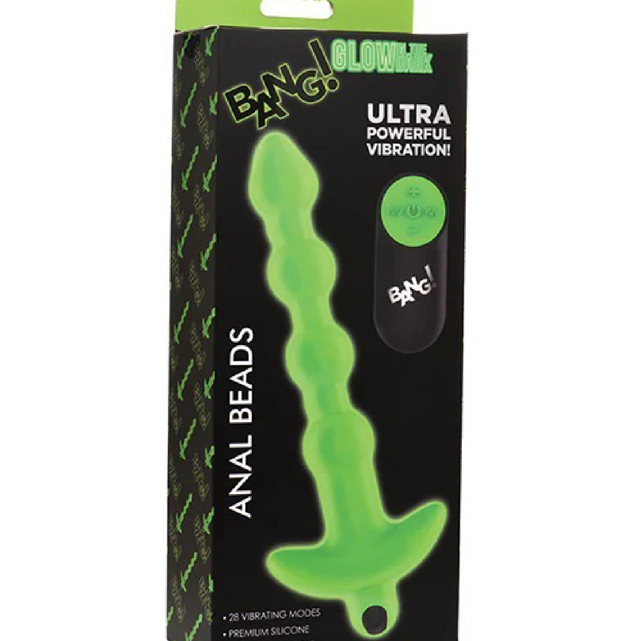 Glow in the Dark Anal Beads - Green-Anal Toys & Stimulators-XR Brands Bang-Andy's Adult World