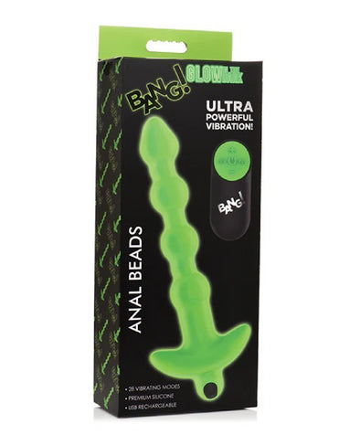 Glow in the Dark Anal Beads - Green-Anal Toys & Stimulators-XR Brands Bang-Andy's Adult World