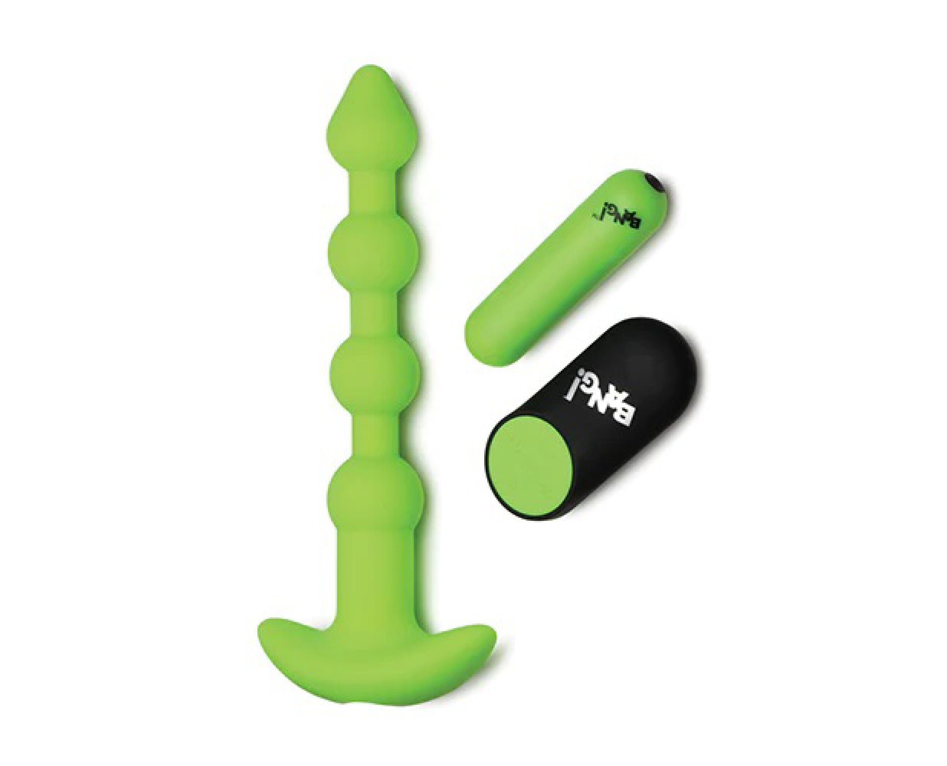 Glow in the Dark Anal Beads - Green-Anal Toys & Stimulators-XR Brands Bang-Andy's Adult World