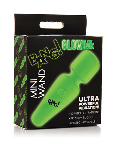 Glow in the Dark Mini Wand - Green-Vibrators-XR Brands Bang-Andy's Adult World