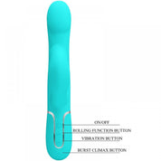 Falin Rabbit Vibrator Pearls - Turquoise-Vibrators-Pretty Love-Andy's Adult World