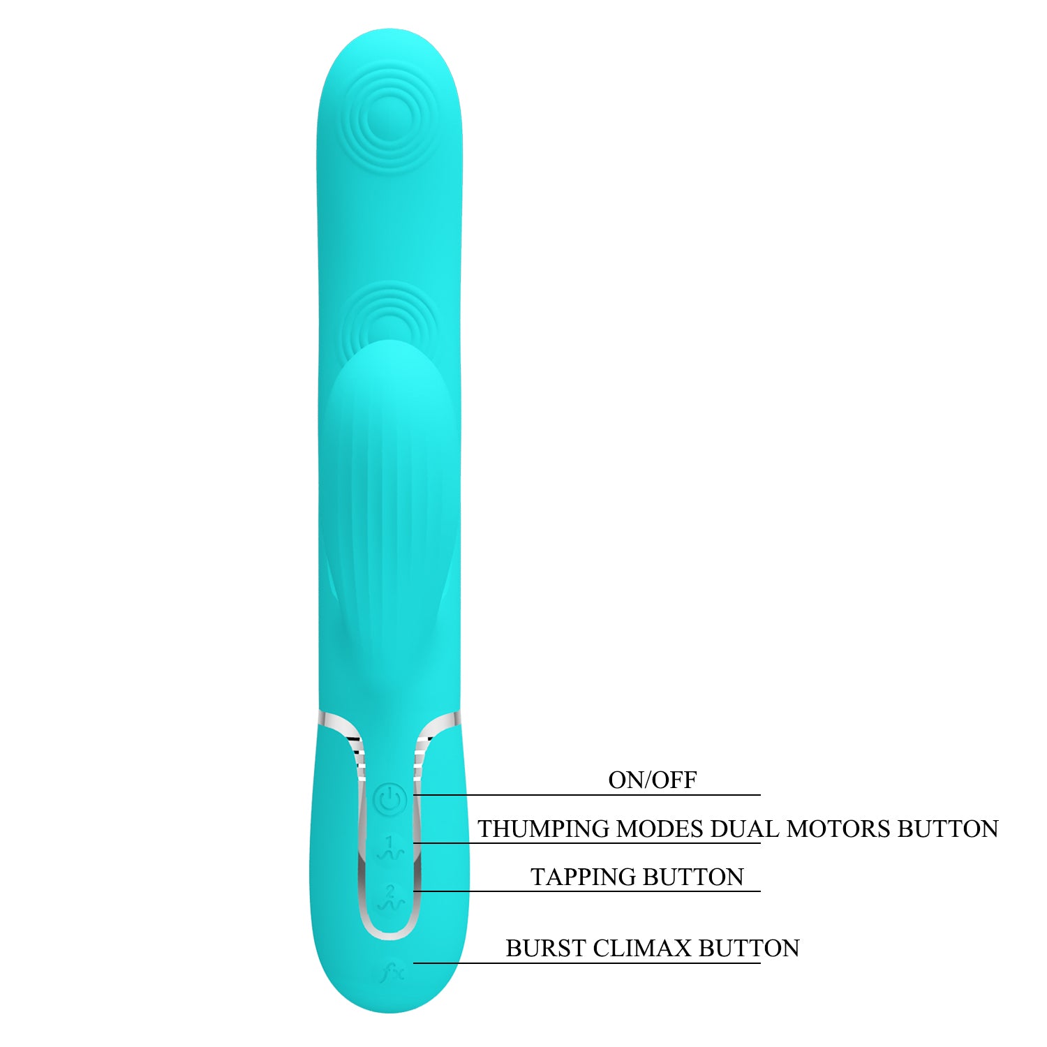 Perdita Twinkled Tenderness Vibrator - Turquoise-Vibrators-Pretty Love-Andy's Adult World