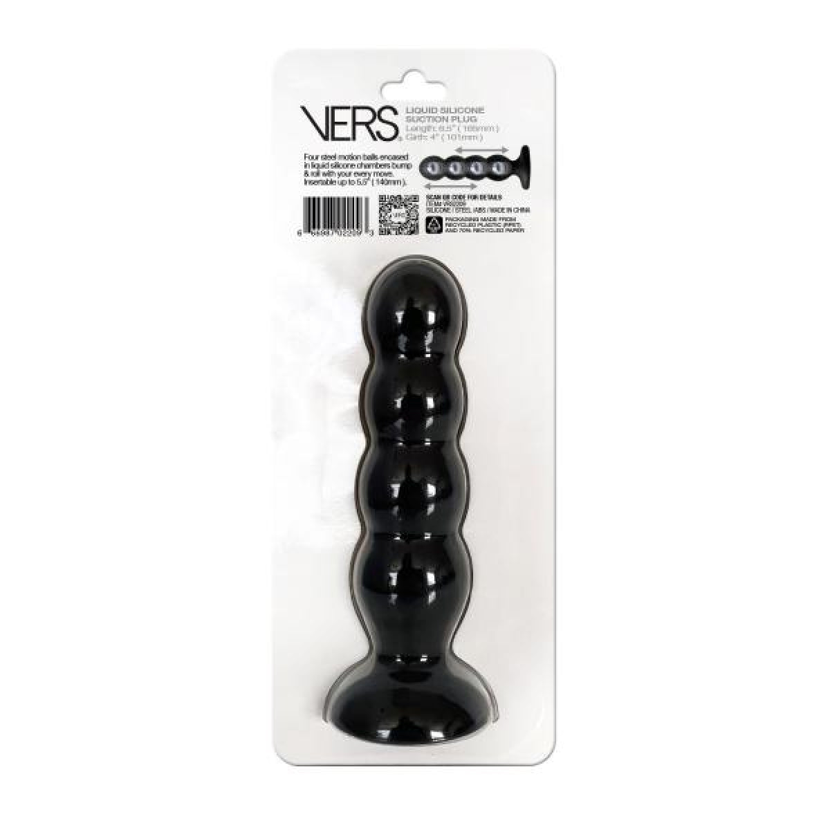 Vers Liquid Silicone Suction Plug - Black-Anal Toys & Stimulators-Rascal - Boneyard-Andy's Adult World