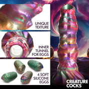 Larva Silicone Ovipositor Dildo With Eggs - Multicolor-Dildos & Dongs-XR Brands Creature Cocks-Andy's Adult World