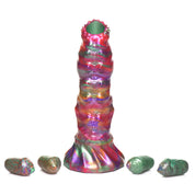 Larva Silicone Ovipositor Dildo With Eggs - Multicolor-Dildos & Dongs-XR Brands Creature Cocks-Andy's Adult World