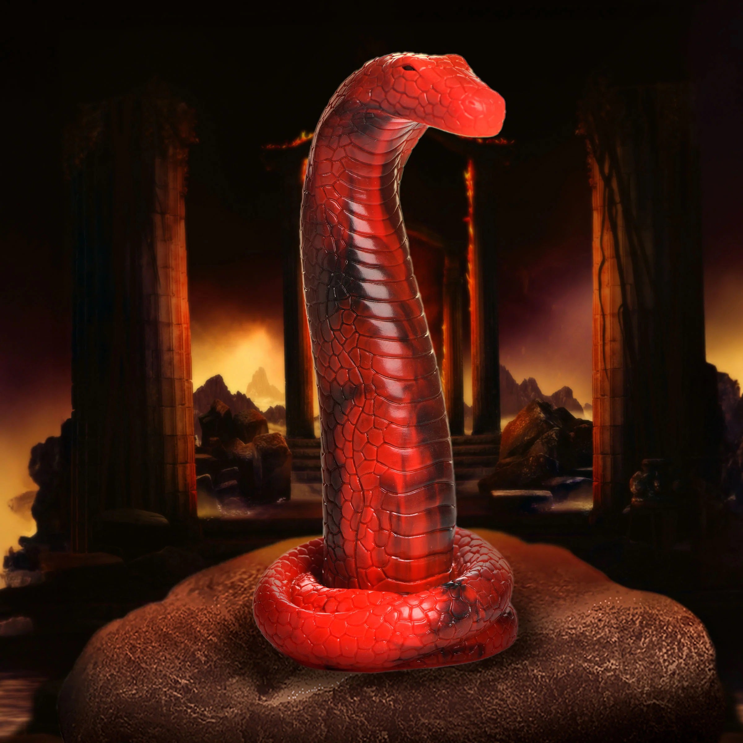 King Cobra King Cobra Silicone Dildo - Red-Dildos & Dongs-XR Brands Creature Cocks-Andy's Adult World