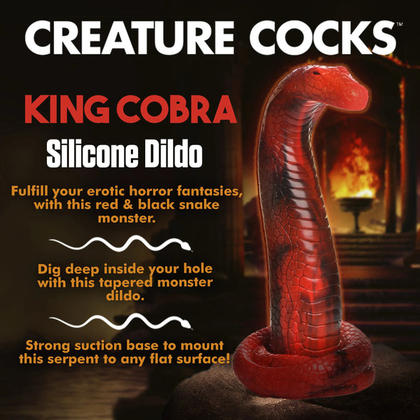 King Cobra King Cobra Silicone Dildo - Red-Dildos & Dongs-XR Brands Creature Cocks-Andy's Adult World