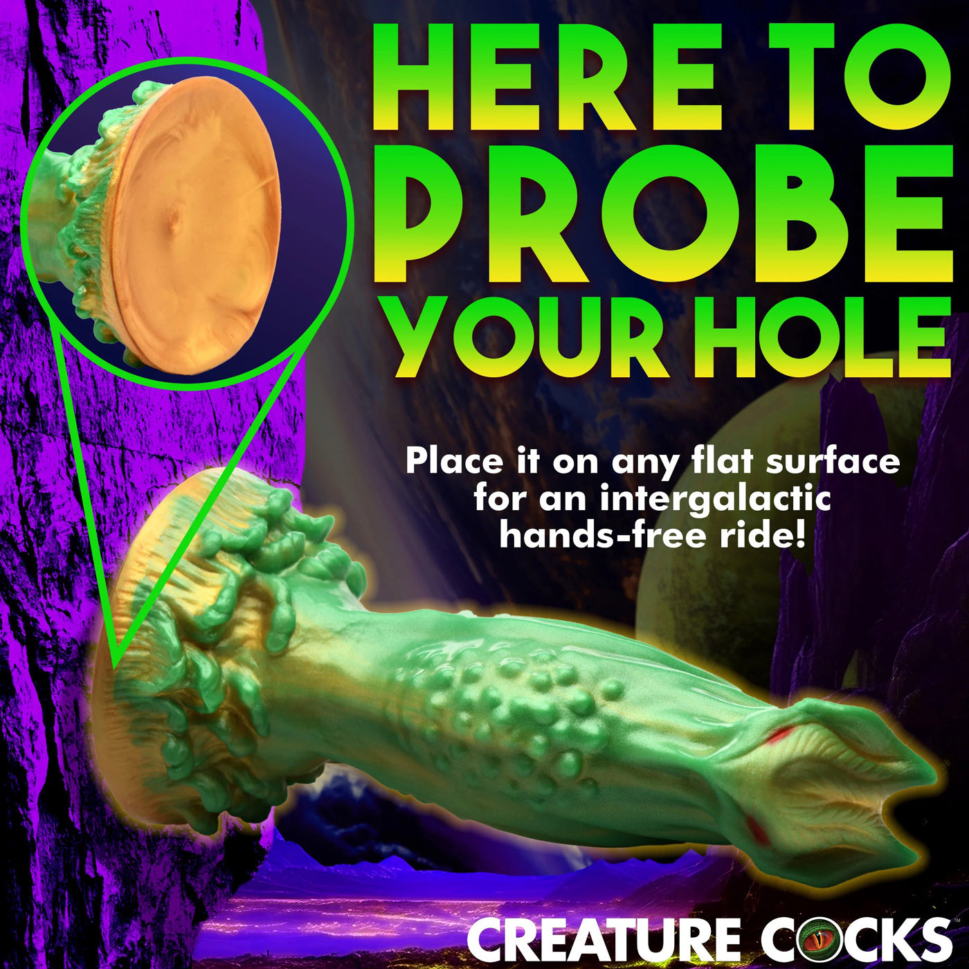 Nebula Alien Silicone Dildo - Green-Dildos & Dongs-XR Brands Creature Cocks-Andy's Adult World