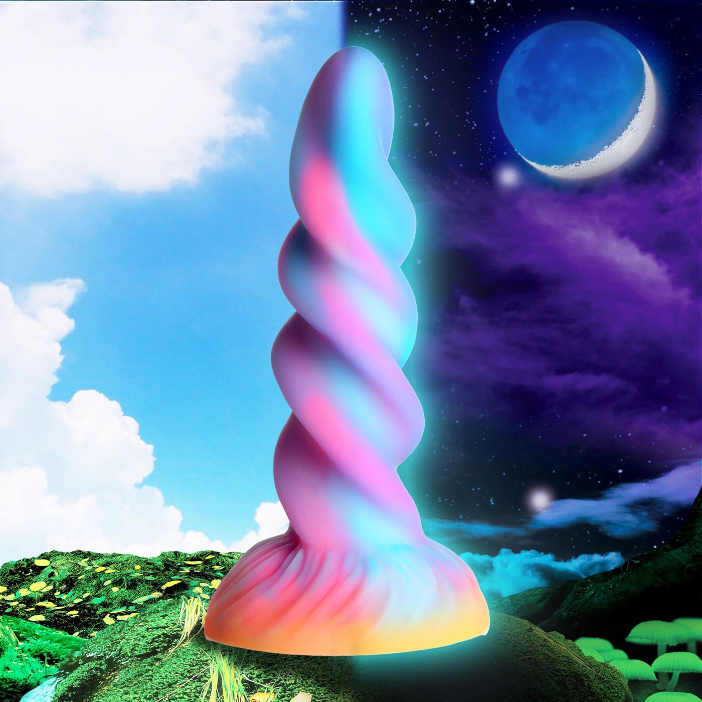 Moon Rider Glow-in-the-Dark Unicorn Dildo-Dildos & Dongs-XR Brands Creature Cocks-Andy's Adult World