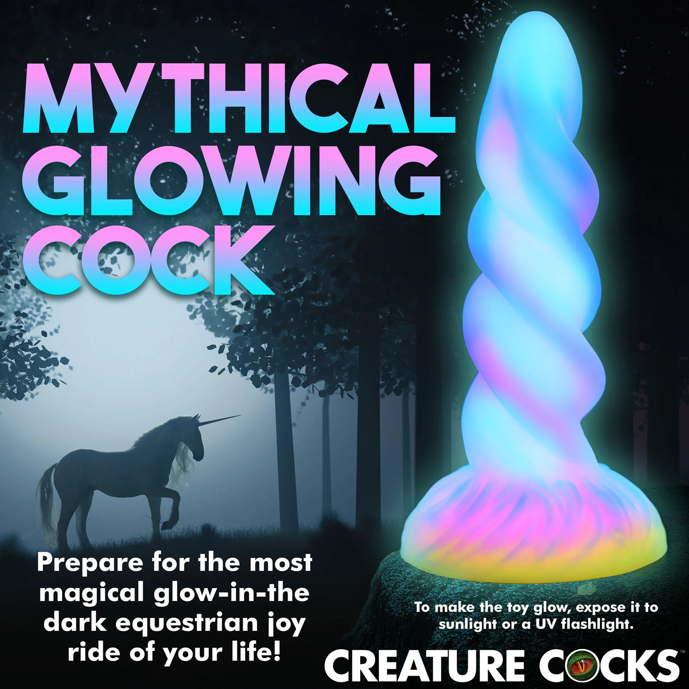 Moon Rider Glow-in-the-Dark Unicorn Dildo-Dildos & Dongs-XR Brands Creature Cocks-Andy's Adult World