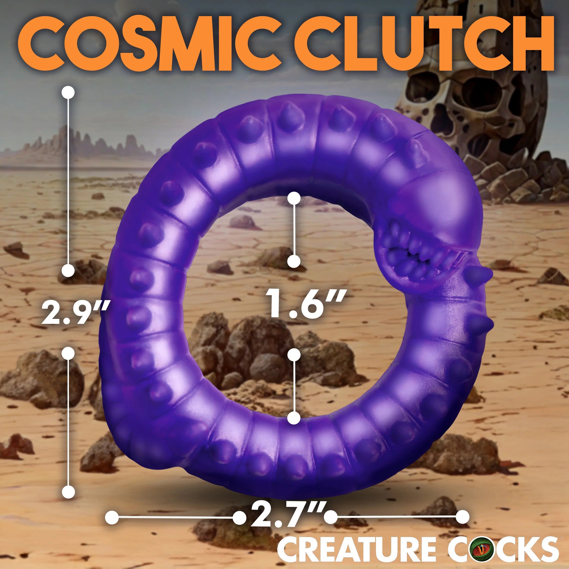 Slitherine Silicone Cock Ring - Purple-Cockrings-XR Brands Creature Cocks-Andy's Adult World