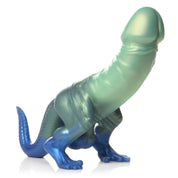 Jurassic Cock Dinosaur Silicone Dildo - Green/blue-Dildos & Dongs-XR Brands Creature Cocks-Andy's Adult World