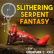 King Cobra Keychain - Red-Gag Gifts & Novelties-XR Brands Creature Cocks-Andy's Adult World