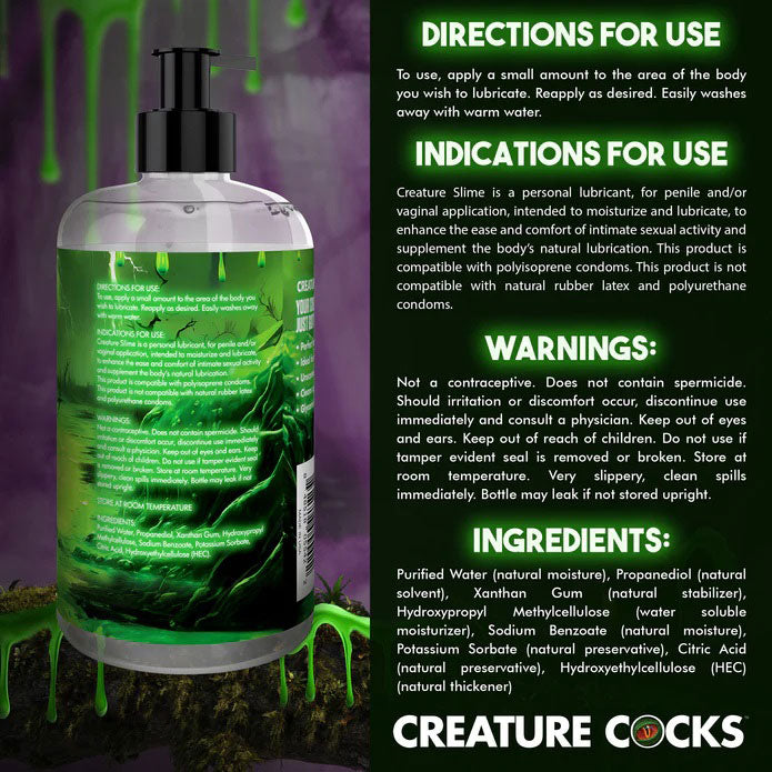 Creature Slime Water Based Lubricant 16oz-Lubricants Creams & Glides-XR Brands Creature Cocks-Andy's Adult World